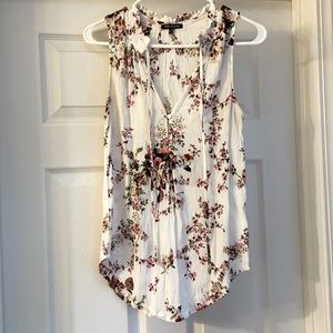 Pink Clover White Floral Tank